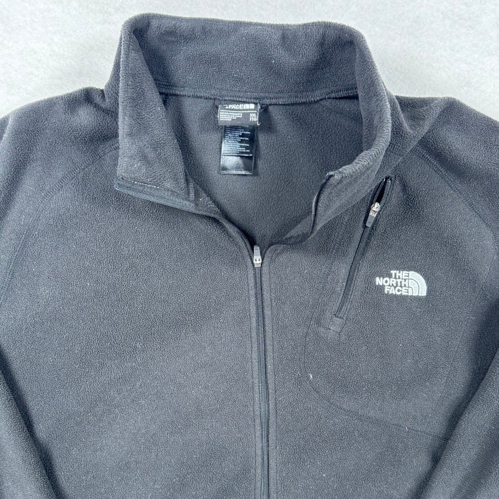 The North Face Mens XXL Black‎ Full Zip Fleece Jacket Thumbholes CF2P F15